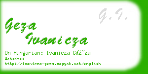 geza ivanicza business card